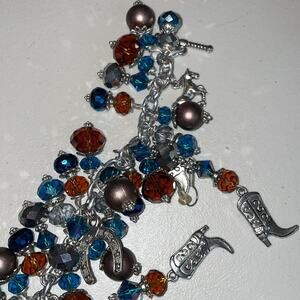 Cowgirl Up Glitzy Charm Bracelet & Earring Set Sparkle n Shimmer